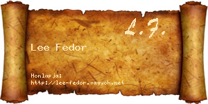 Lee Fedor névjegykártya